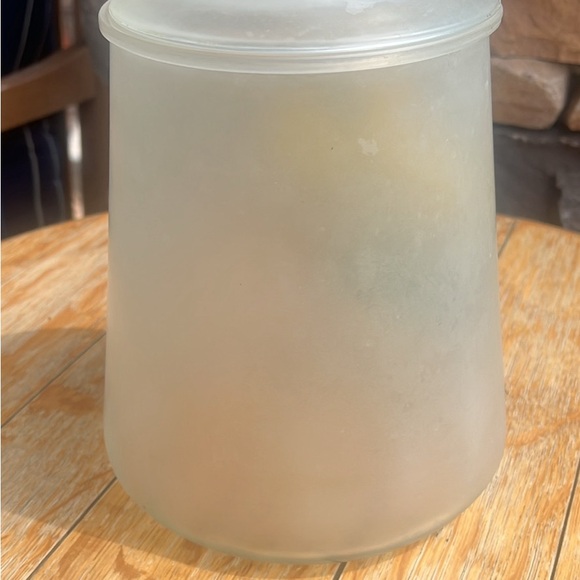 Vintage Bartlett Collins Pokee Yellow Tulip Frosted Glass Cookie Jar/Canister - Picture 5 of 10